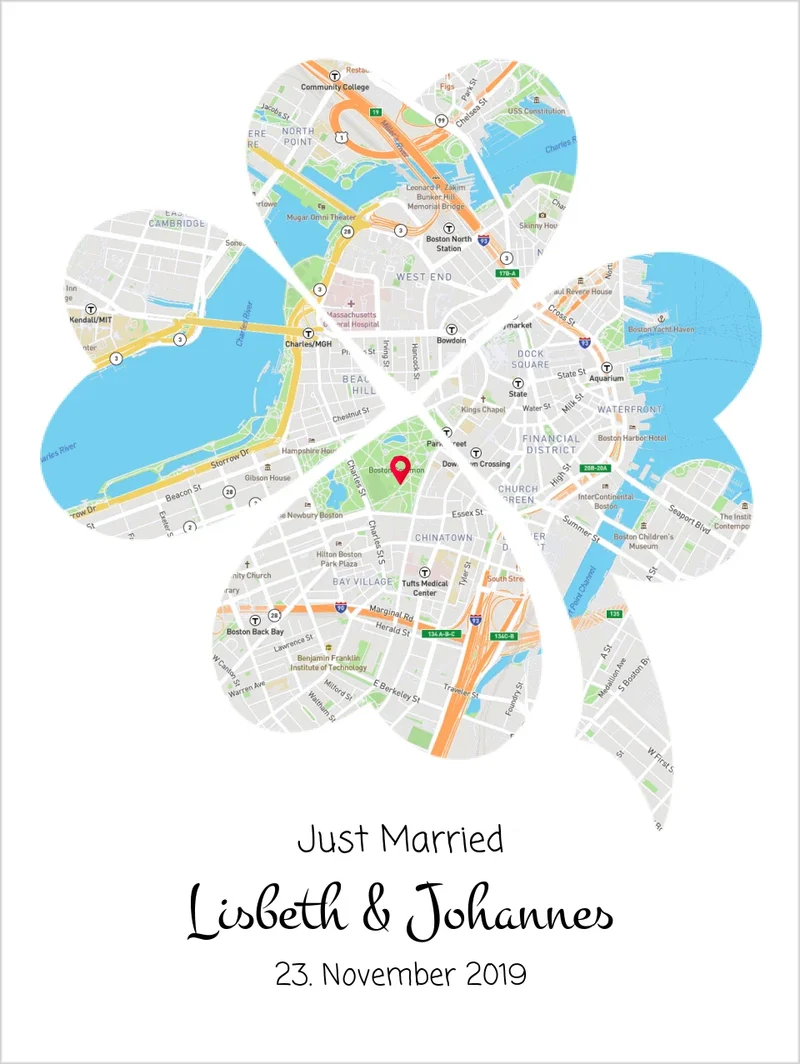 Kleeblatt Hochzeitsgeschenk personalisiert | Geschenk Brautpaar | Geschenk Hochzeit | Hochzeitstag Jahrestag Verlobung | Geschenk Pärchen