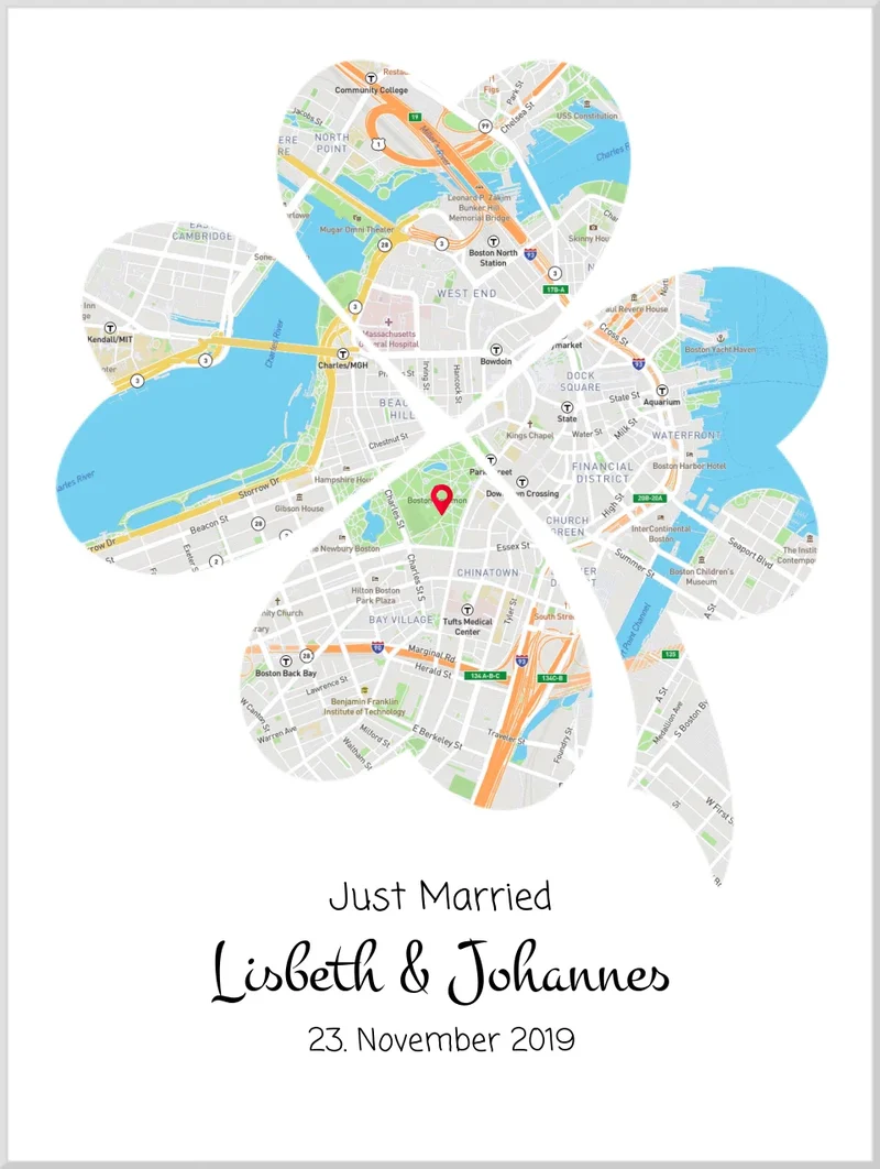 Kleeblatt Hochzeitsgeschenk personalisiert | Geschenk Brautpaar | Geschenk Hochzeit | Hochzeitstag Jahrestag Verlobung | Geschenk Pärchen