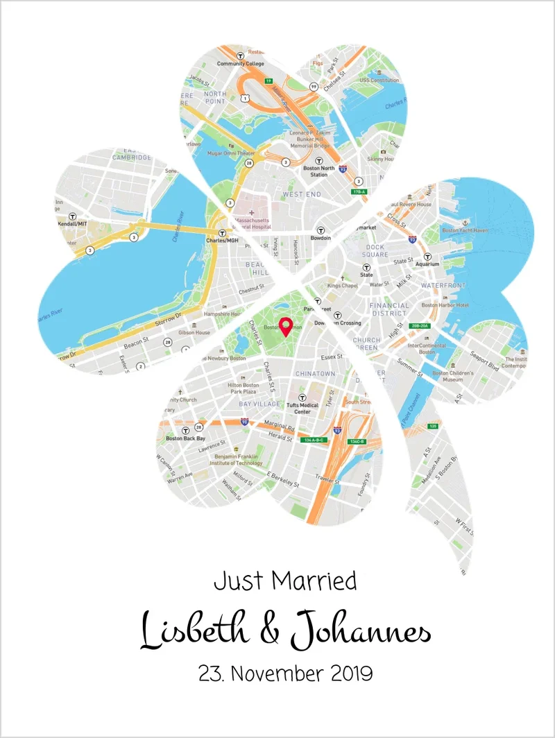 Kleeblatt Hochzeitsgeschenk personalisiert | Geschenk Brautpaar | Geschenk Hochzeit | Hochzeitstag Jahrestag Verlobung | Geschenk Pärchen