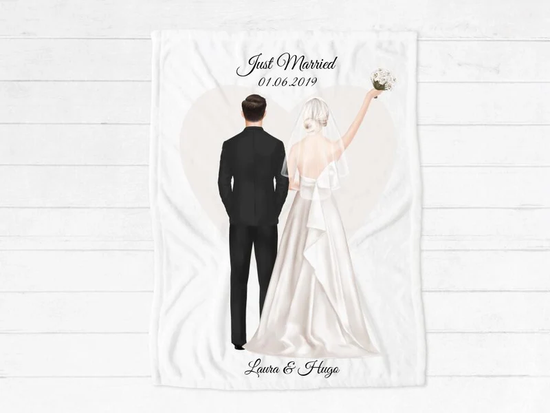 Kuschelige Fleece Premium Hochzeitsgeschenk-Geschenk Hochzeit Freundin