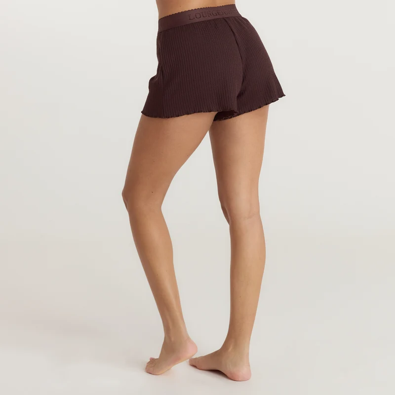 Soft Waffle Pyjama-Shorts - Dunkle Schokolade