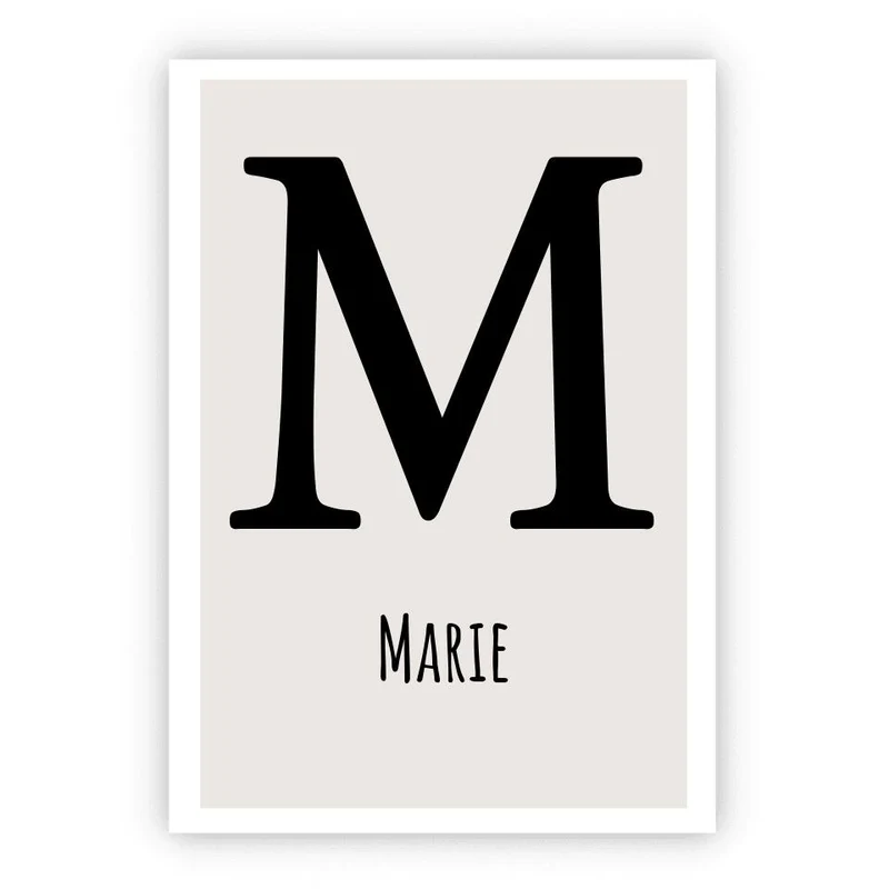 Dekoratives Namensbild - Buchstabe Monogramm Bild - Poster