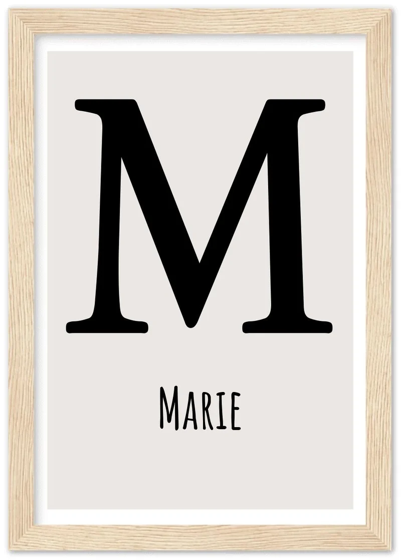 Dekoratives Namensbild - Buchstabe Monogramm Bild - Poster
