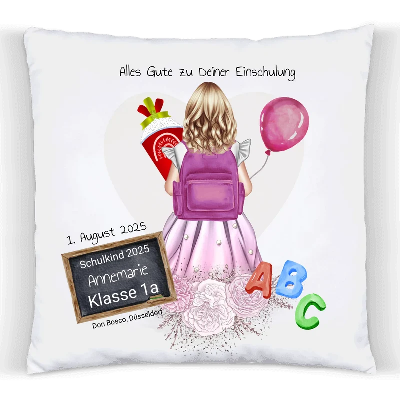Geschenk zur Einschulung - Erster Schultag 2026 Kissen