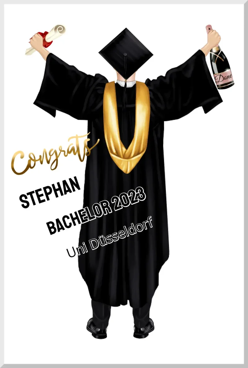 Abschlussgeschenk personalisiertes gerahmtes Poster Geschenk Bachelor - Geschenk Master - Geschenk Abitur - Schulabschluss Männer