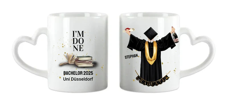 Personalisierte Tasse Schulabschluß Mann, Geschenk Bachelor, Geschenk Master, Geschenk Doktor, Promotion Geschenk Tasse, Abitur, Abi, Berufsausbildung