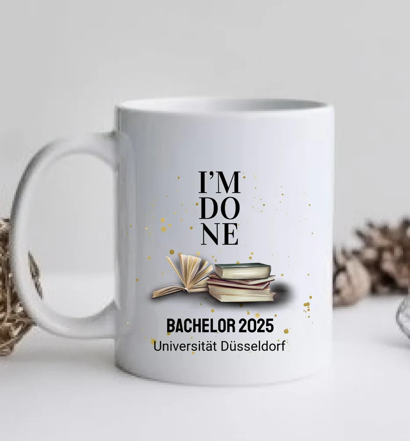 Personalisierte Tasse Schulabschluß, Geschenk Bachelor, Geschenk Master, Geschenk Doktor, Promotion Geschenk Tasse, Abitur, Abi, Berufsausbildung
