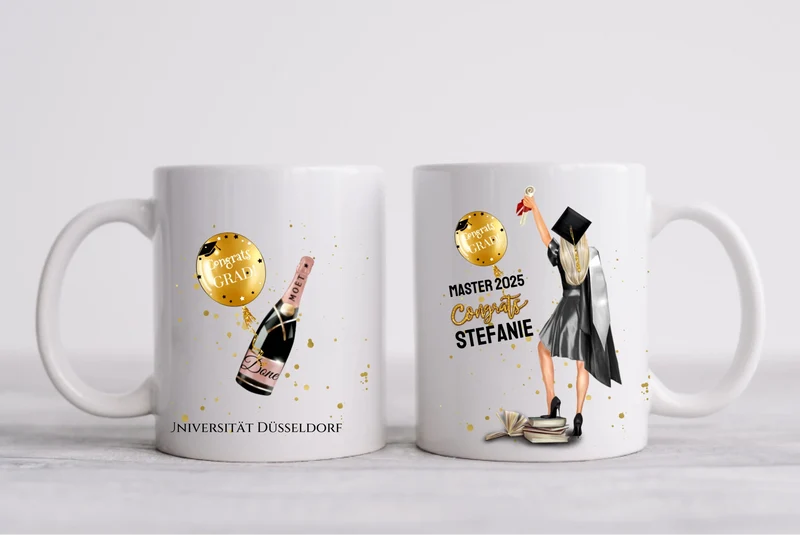 Personalisierte Tasse Geschenk Schulabschluß, Bachelor, Master, Doktor, Abitur, Abi, Absolvent