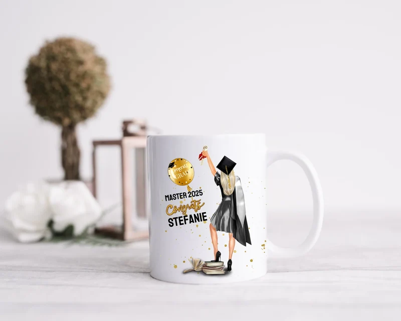 Personalisierte Tasse Geschenk Schulabschluß, Bachelor, Master, Doktor, Abitur, Abi, Absolvent