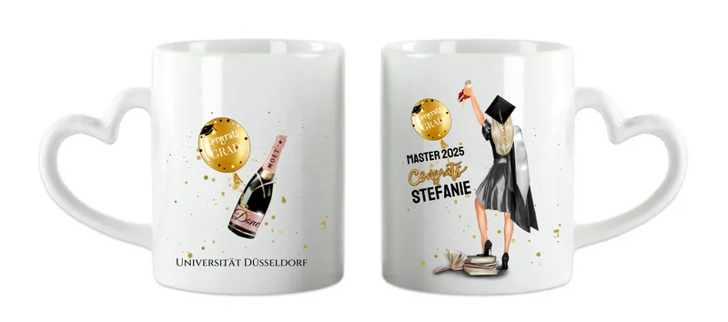 Personalisierte Tasse Geschenk Schulabschluß, Bachelor, Master, Doktor, Abitur, Abi, Absolvent