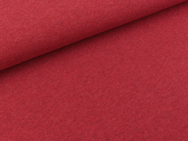Reststück 31cm - Baumwolljersey Vanessa burgundy melange
