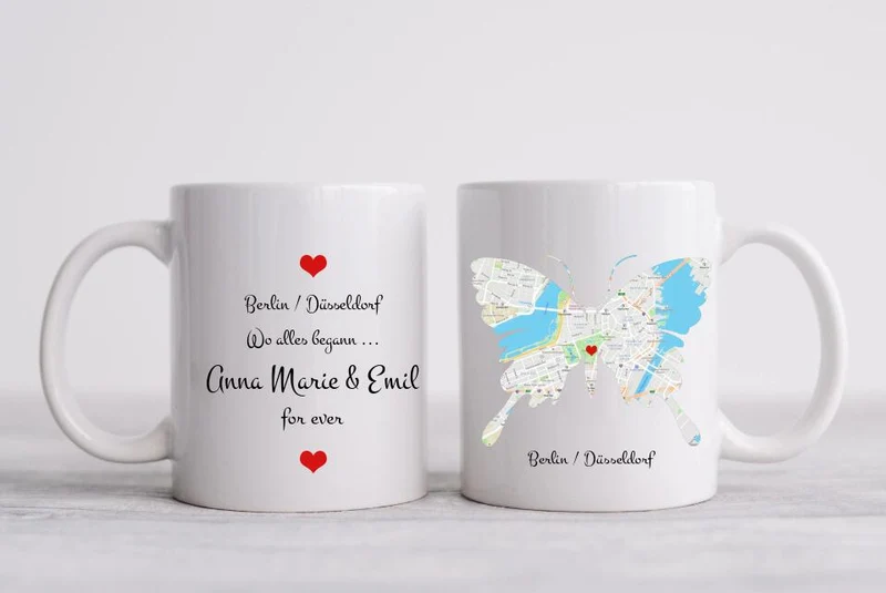 Wo alles begann, Personalisierte Tasse, Partner Geschenk - Geschenk Freund - Lebenspartner - Freundin - Hochzeitstag