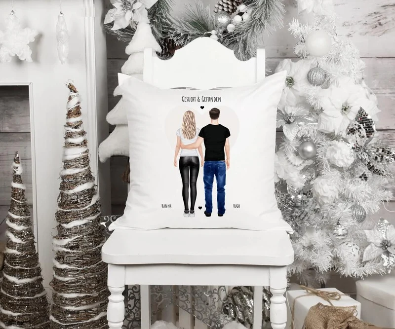 Gesucht & Gefunden - Personalisiertes Geschenk Kissen für den Partnerschaftsgeschenk