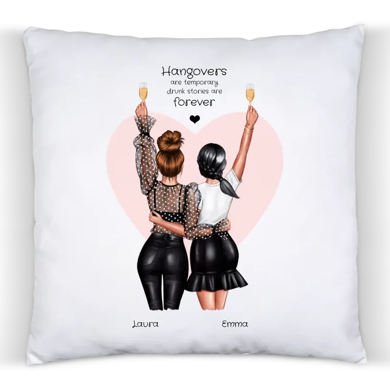 2 Beste Freundinnen Geschenk - Personalisiertes Kissen