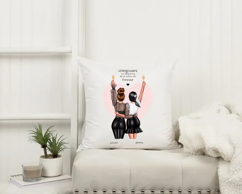 2 Beste Freundinnen Geschenk - Personalisiertes Kissen