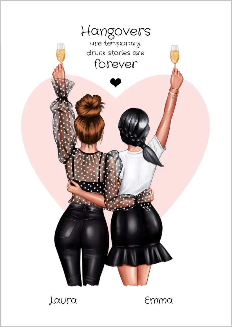Freundinnen-Poster personalisiert – Geschenk für die beste Freundin