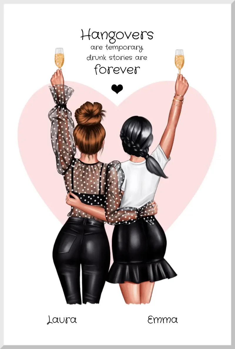 Freundinnen-Poster personalisiert – Geschenk für die beste Freundin