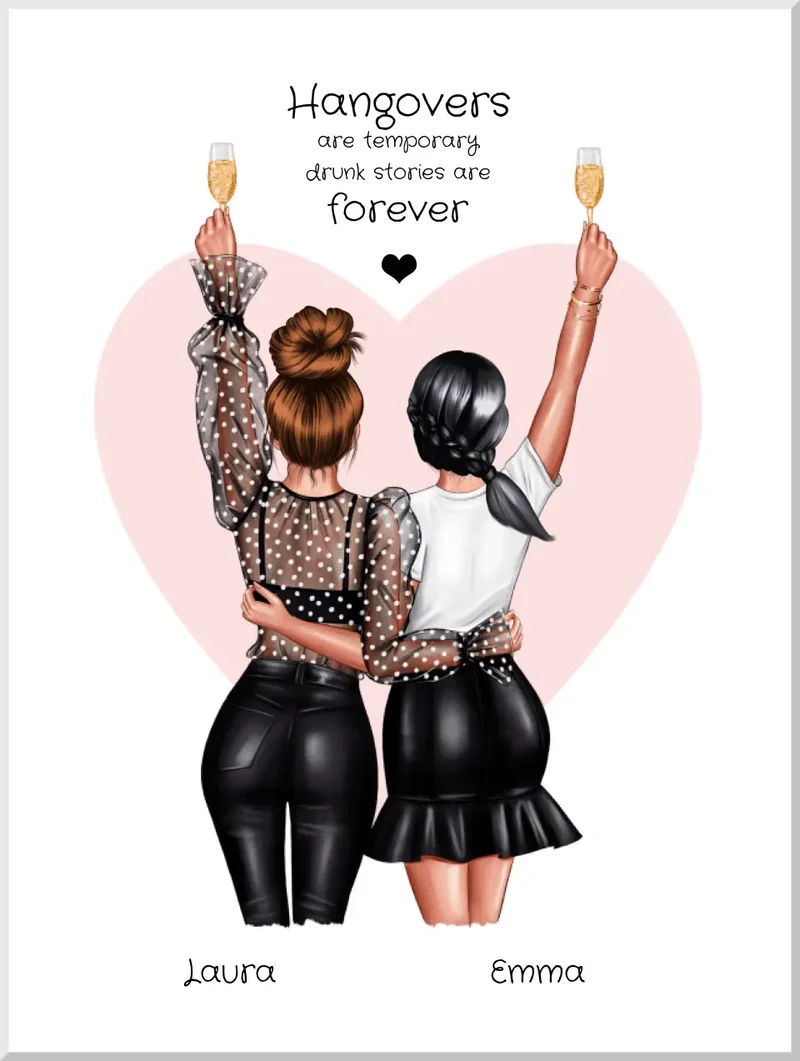 Freundinnen-Poster personalisiert – Geschenk für die beste Freundin