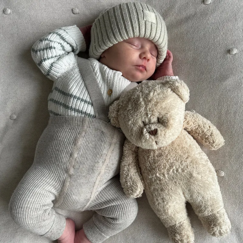 Brummender Teddybär mit Lampe Organic 2.0 – Grau