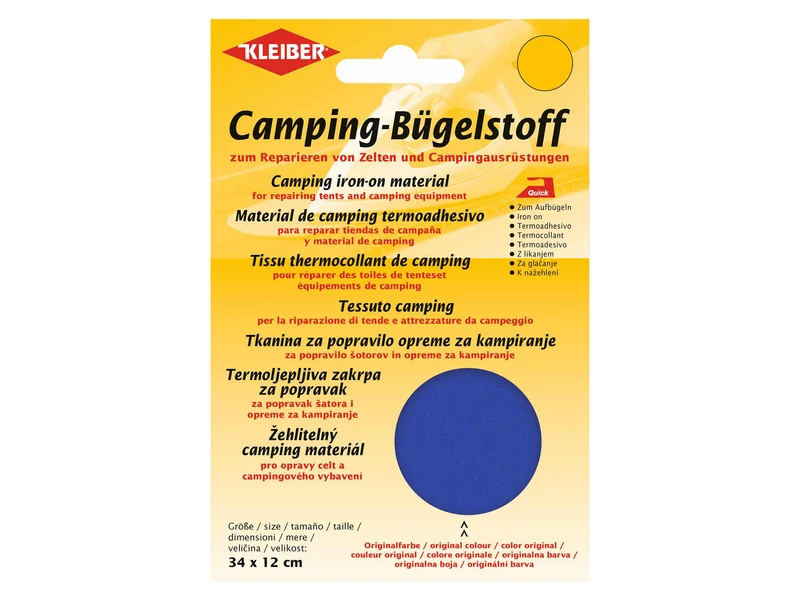 Kleiber 38002 Camping-Bügelstoff zum Aufbügeln atlantik - ca. 34cm x 12cm