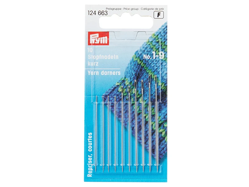Prym 124663 Stopfnadeln kurz - No. 1-9 - 10 Stück