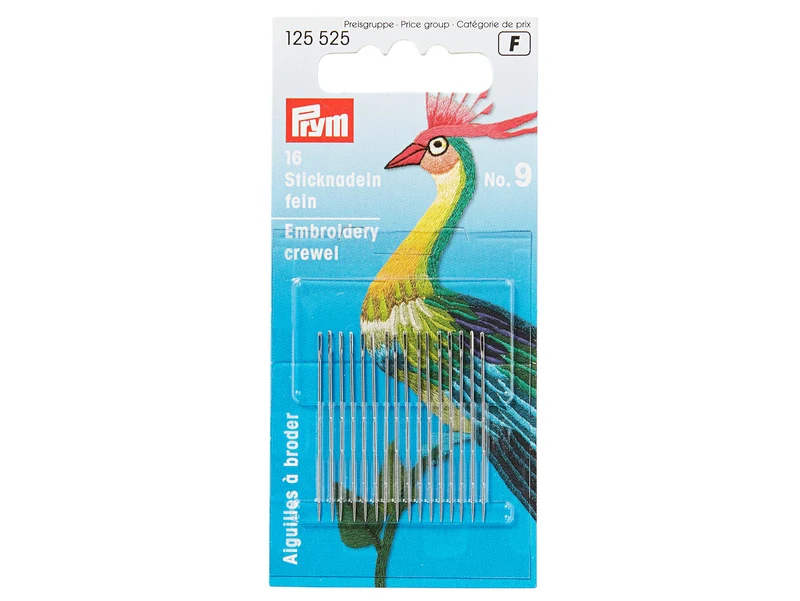 Prym 125525 Crewelnadeln - Ø 0,6mm x 35mm No. 9 - 16 Stück