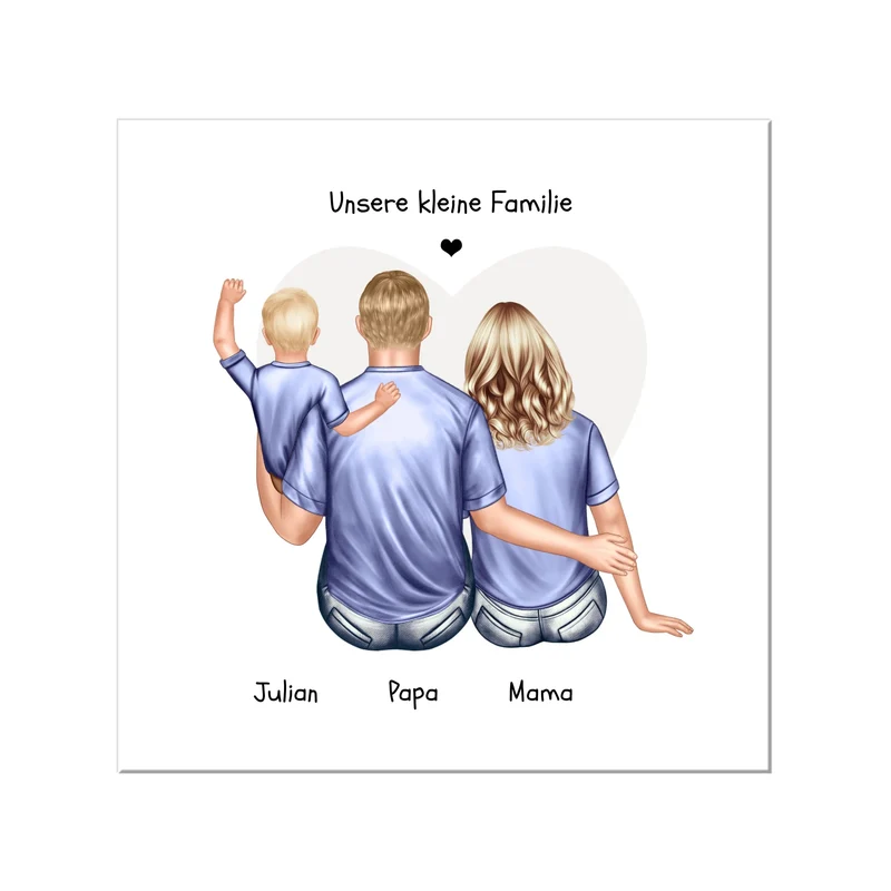 Familienbild mit Baby - Geschenk Papa -Geschenk Mama - Geschenk Vatertag - Geschenk Muttertag - Papa Vatertagsgeschenk