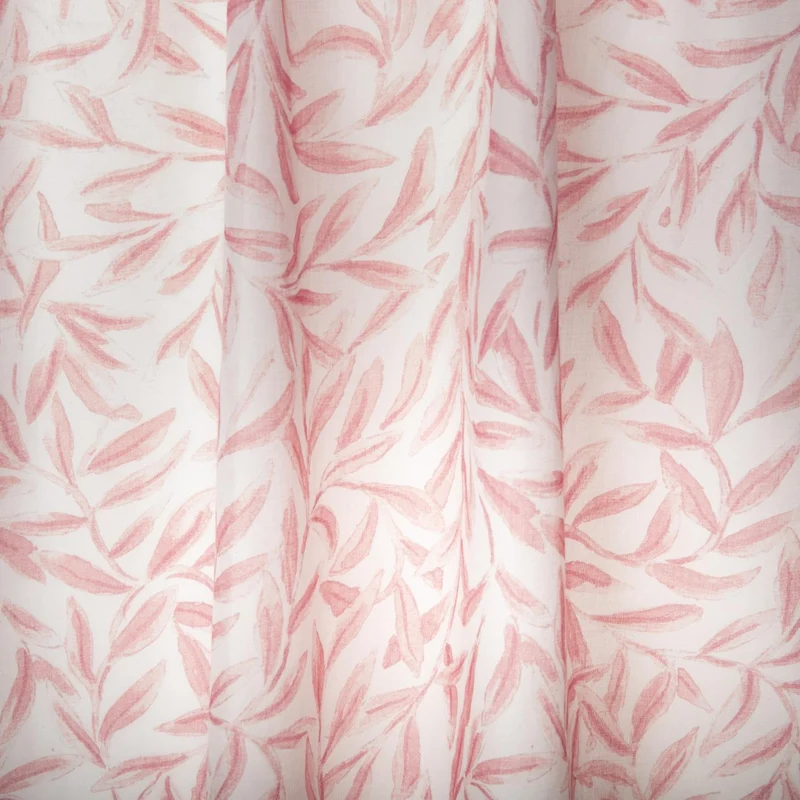 Bio Voile Leaves - rosa 280 cm