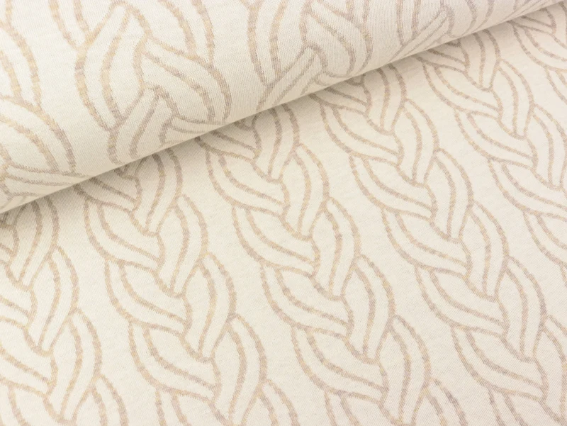 Reststück 55cm - Hamburger Liebe Jacquard Sweet Home Plait Doubleface yemen-meringa