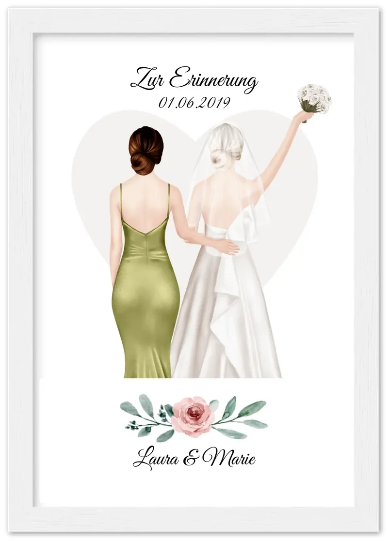 Personalisiertes Hochzeitsgeschenk - Beste Freundin personalisiertes Braut Poster - Hochzeitsgeschenk Braut Freundin