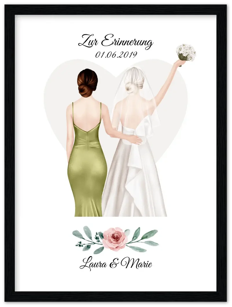 Personalisiertes Hochzeitsgeschenk - Beste Freundin personalisiertes Braut Poster - Hochzeitsgeschenk Braut Freundin