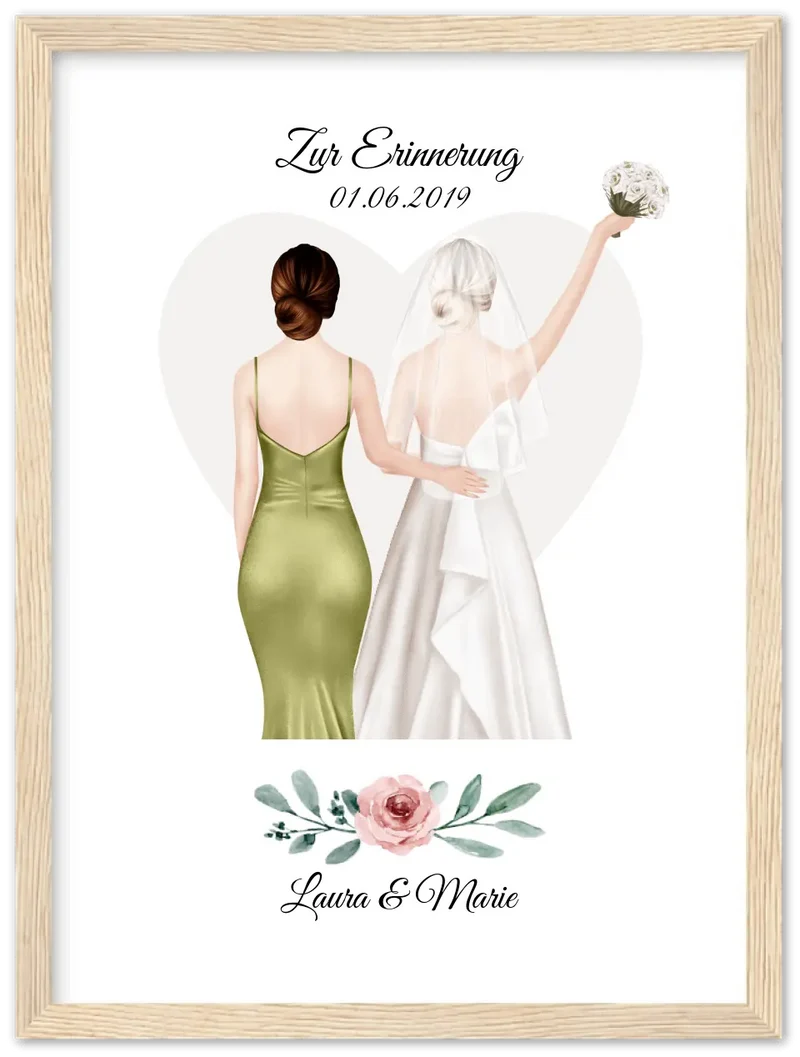 Personalisiertes Hochzeitsgeschenk - Beste Freundin personalisiertes Braut Poster - Hochzeitsgeschenk Braut Freundin