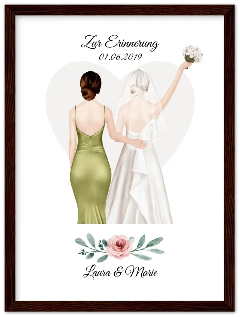 Personalisiertes Hochzeitsgeschenk - Beste Freundin personalisiertes Braut Poster - Hochzeitsgeschenk Braut Freundin