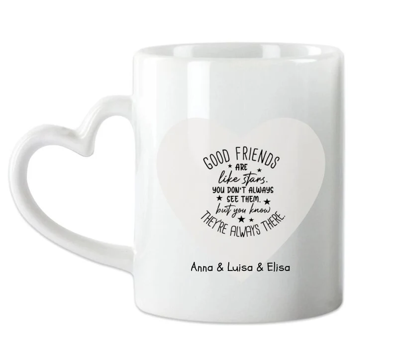 3 beste Freundinnen Tasse - personalisierte Tasse mit Spruch - Geschenkidee Freundin, Schwester, Kollegin, Weihnachtsgeschenk