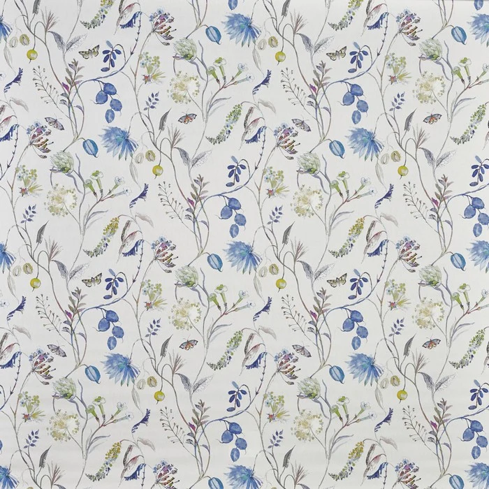 Baumwollstoff Blumenhain - blau