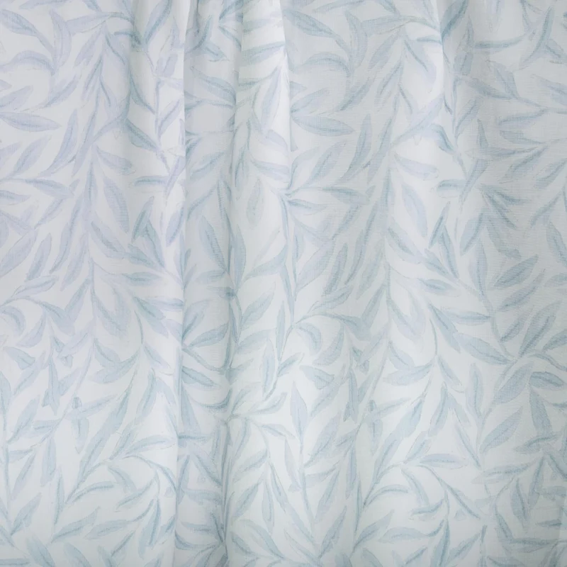 Bio Voile Leaves - hellblau 280 cm