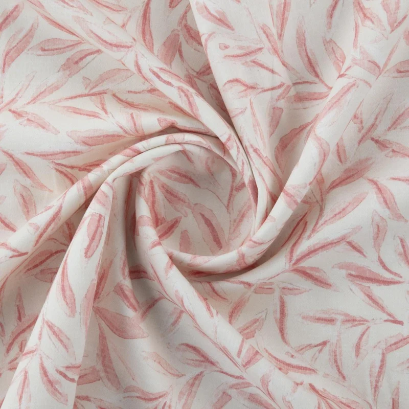 Bio Satin Leaves - rosa 280 cm