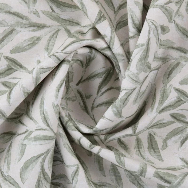 Bio Satin Leaves - grün 280 cm