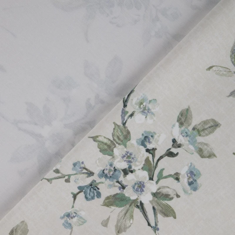 Bio Satin Roses - blau 280 cm