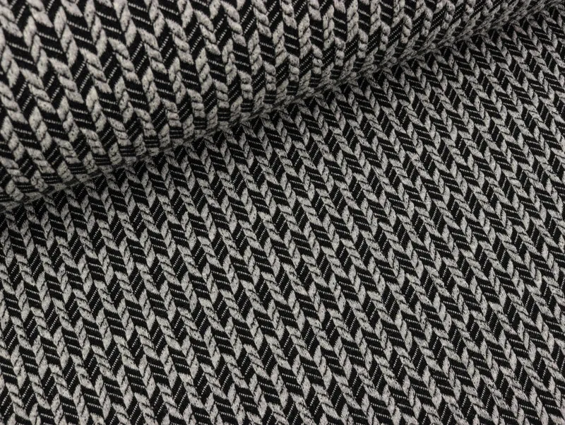Reststück 72cm - Hamburger Liebe Wanderlust Grain Knit mittelgrau meliert-schwarz