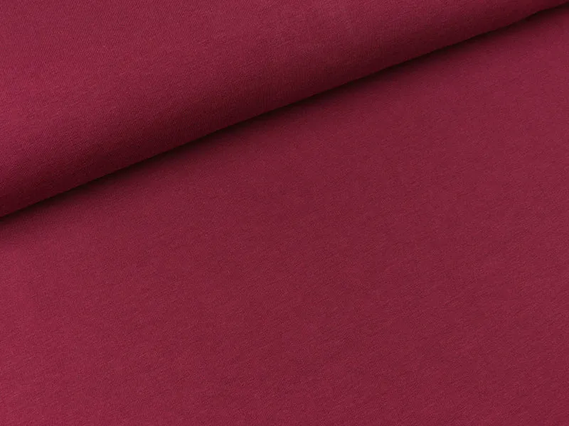 Reststück 39cm - Leichter Sweat Maike bordeaux uni