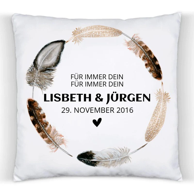 Hochzeitsgeschenk personalisiertes Kissen FÜR IMMER DEIN-FÜR IMMER MEIN-Geschenk zur Hochzeit, Jahrestag, Valentin, Geburtstag