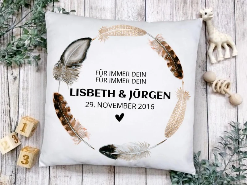 Hochzeitsgeschenk personalisiertes Kissen FÜR IMMER DEIN-FÜR IMMER MEIN-Geschenk zur Hochzeit, Jahrestag, Valentin, Geburtstag