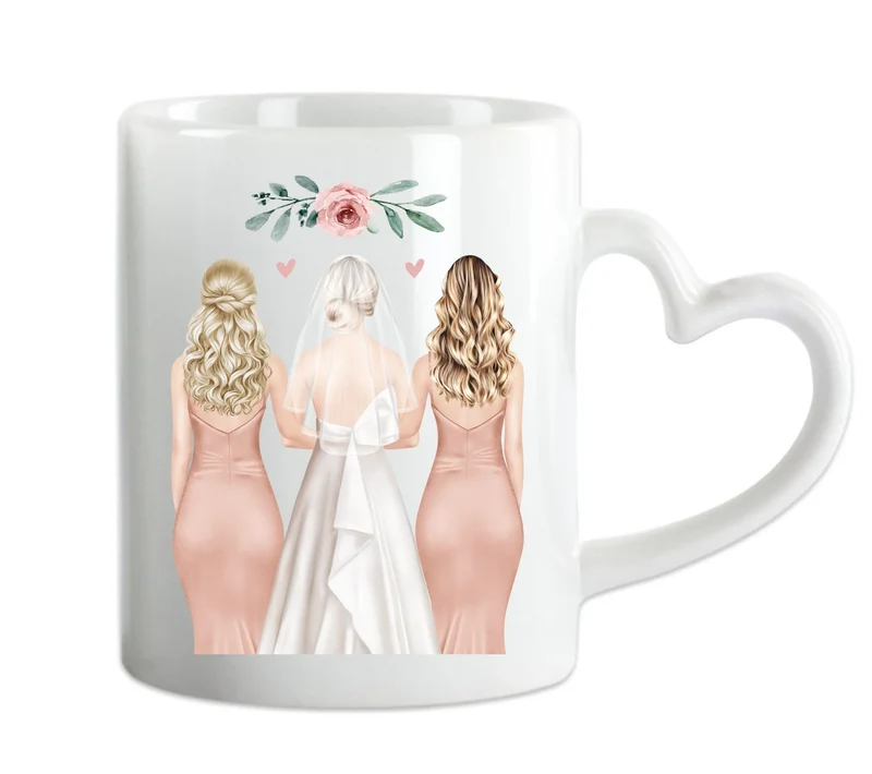 2 Trauzeuginnen Tasse Geschenkidee - Brautgeschenk - Hochzeitsgeschenk - Personalisierte Hochzeitstasse - Geschenk Brautpaar