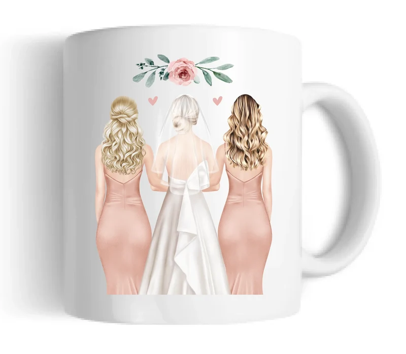2 Trauzeuginnen Tasse Geschenkidee - Brautgeschenk - Hochzeitsgeschenk - Personalisierte Hochzeitstasse - Geschenk Brautpaar