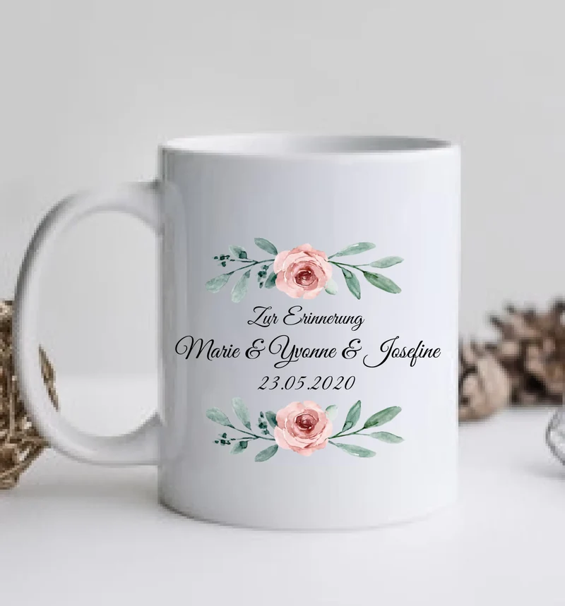 2 Trauzeuginnen Tasse Geschenkidee - Brautgeschenk - Hochzeitsgeschenk - Personalisierte Hochzeitstasse - Geschenk Brautpaar