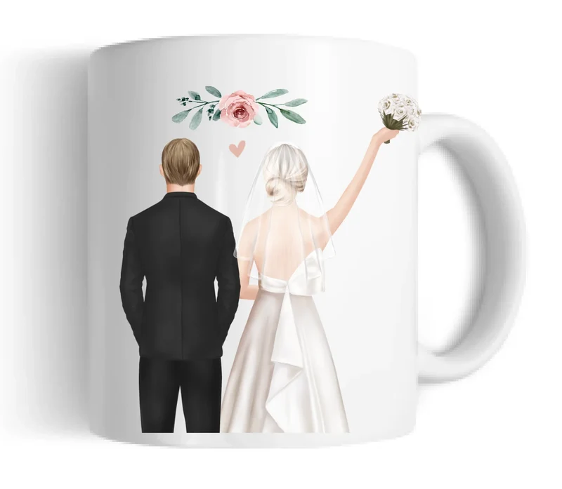 Just Married - Hochzeitsgeschenk - Personalisierte Hochzeitstasse Geschenk - Geschenkidee Brautpaar - Kaffeebecher