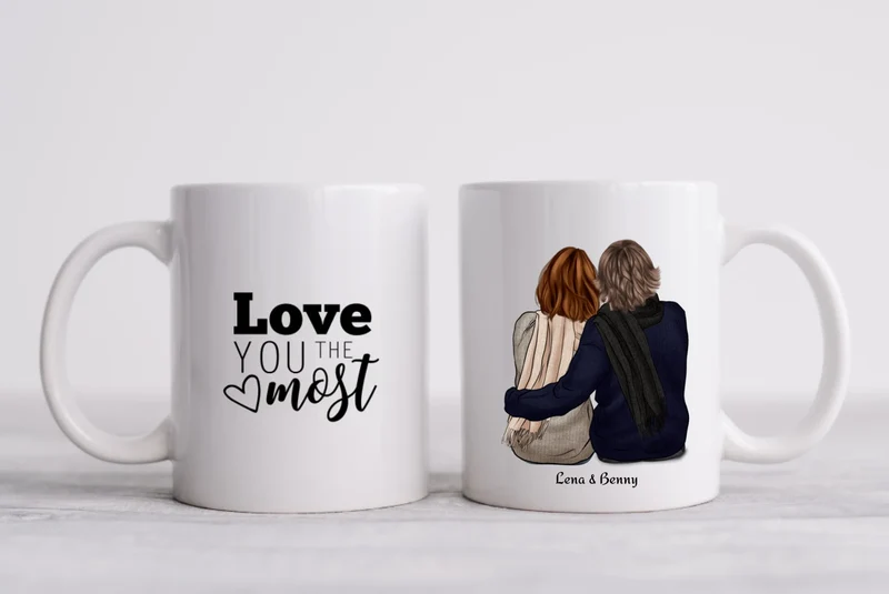 Paartasse, Personalisierte Tasse Geburtstagsgeschenk Kaffeebecher, Geschenk Partner, Geschenk Freundin, Valentin, Weihnachtsgeschenk Partner