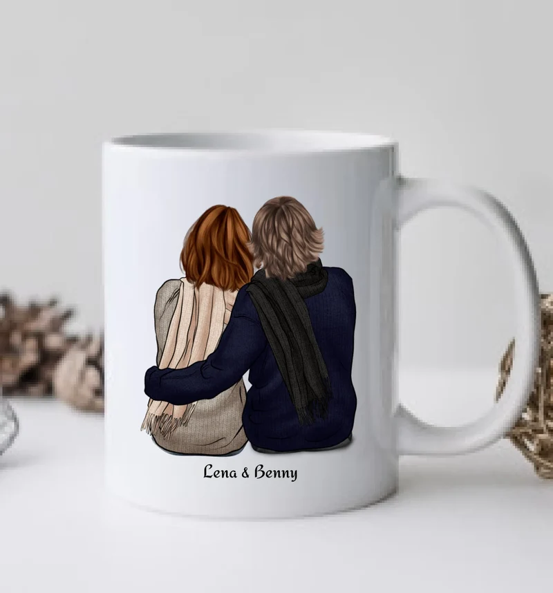 Paartasse, Personalisierte Tasse Geburtstagsgeschenk Kaffeebecher, Geschenk Partner, Geschenk Freundin, Valentin, Weihnachtsgeschenk Partner
