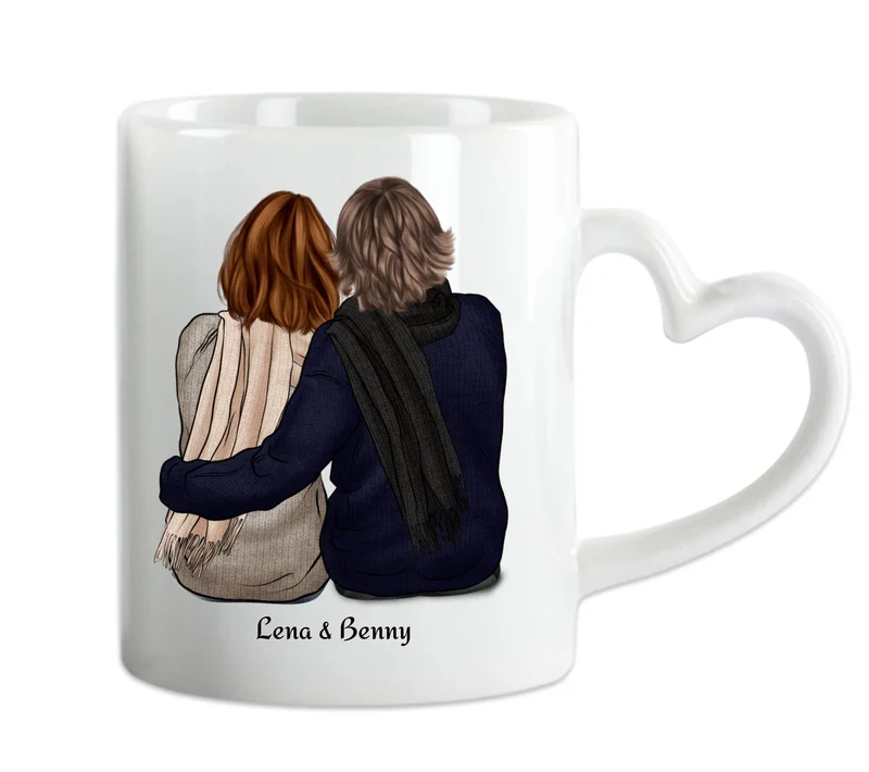 Paartasse, Personalisierte Tasse Geburtstagsgeschenk Kaffeebecher, Geschenk Partner, Geschenk Freundin, Valentin, Weihnachtsgeschenk Partner